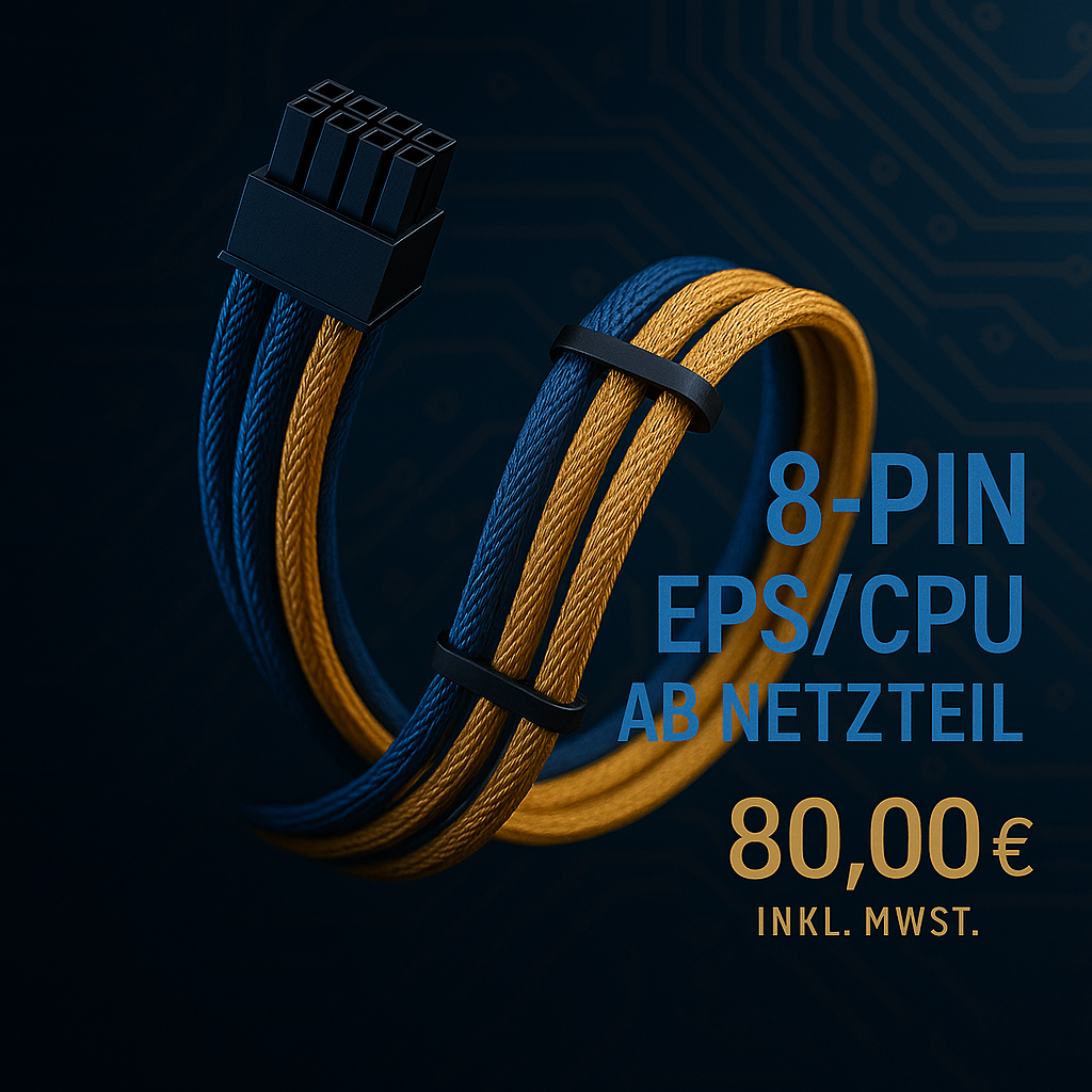 8 Pin CPU sleeved Kabel ab Netzteil